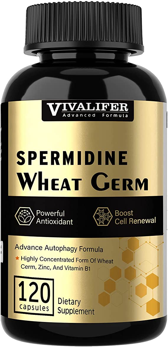 Spermidine Wheat Germ 1500mg, Organic Spermidine Wheat Germ Extract with Zinc, Supports Anti-Aging & Antioxidant, Promotes Daily Immune and Cell Renewal - 120 Capsules