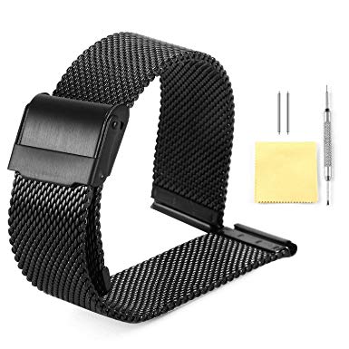 Milanese Mesh Watch Band 4 Color(Gold,Sliver,Black,Rose Gold) 12 Size(10mm,12mm,13mm,14mm,15mm,16mm,17mm,18mm,19mm,20mm,21mm,22mm)