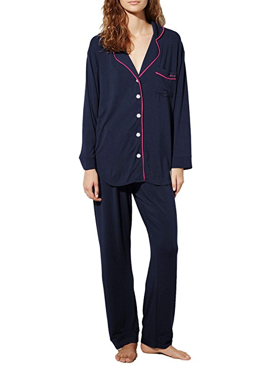 Ekouaer Women's Comfort Sleepwear Long Sleeve Pajama with Pj Set (XS-XL)