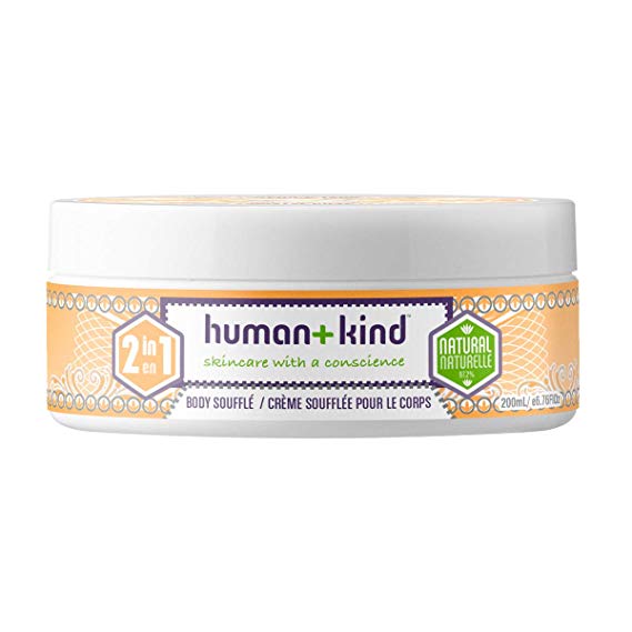Human kind Body Souffle Lightly Whipped Cream Moisturizer is Quickly Absorbed Great for Dry or Eczema-prone Skin Natural, Vegan Skin Care 6.76 Fl Oz