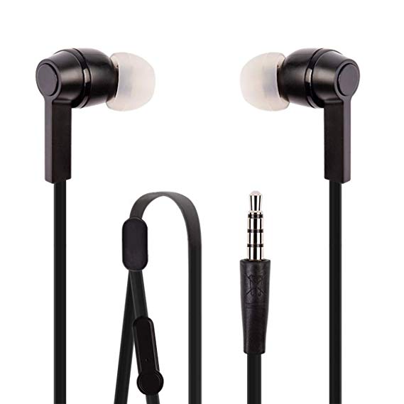 Earphones Headphones, MAS CARNEY MT728 in-ear Earbuds, High Definition, Noise Isolating, Tangle Free, with Pure Sound and Powerful Bass for Apple iPhone, iPod, iPad, MP3 Players, Samsung Galaxy, Huawei Mate Honor Alcatel Lenovo Motorola etc