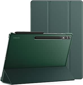 JETech Case for Samsung Galaxy Tab S9 Ultra 14.6-Inch, Translucent Back Tri-Fold Stand Protective Tablet Cover, Support S Pen Charging, Auto Wake/Sleep (Midnight Green)