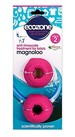 Ecozone Magnoloo Anti Limescale Treatment For Toilets, Removes & Prevents Limescale,  Lasts For Up To 5 Years,  AllergyUK Certified,  Vegan, Cruelty Free - Pack of 2