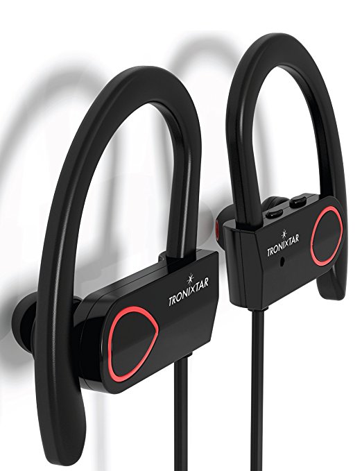 Tronixtar Wireless Bluetooth Headphones | Premium Noise Cancelling Earbuds With Microphone| Sweatproof Earphones For Running, Biking, Sports & Gym |Ergonomic Over The Ear Headset | Bonus Carrying Case