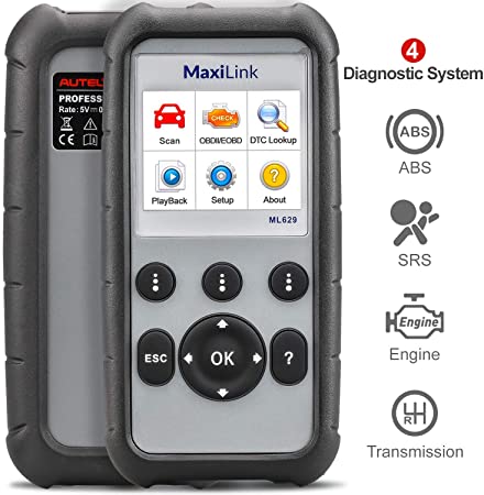 Autel OBD2 Scanner Diagnostic Code Reader ML629 - ABS/SRS/Engine/Transmission MaxiLink 629 Car Diagnostic Tool DTC Lookup AutoVIN Mechanic Car OBDii for Vehicle Engine/Transmission/AirBag/Brake System