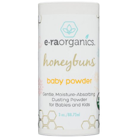 Talc Free Baby Powder 3oz USDA Certified Organic Dusting Powder by Honeybuns Non-GMO Cruelty Free Natural and Organic Baby Products