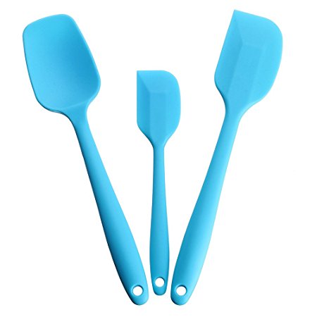 Silicone Spatula,Xpatee 3-piece 600ºF Heat-Resistant Non-stick Flexible Rubber Spatula Baking Spatula Spoon Scraper with Stainless Steel Core