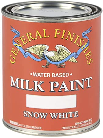 General Finishes Water Based Milk Paint, 1 Quart, Snow White