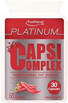 Capsi Complex© Thermogenic Fat Burner Blended with Award Winning Capsimax Clinically Proven to Reduce Calories, NEW Vegetarian Capsules, 100% Quality Assured Money Back Guarantee- Full Month Supply-FREE UK DELIVERY