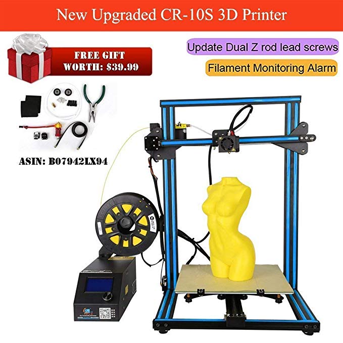 2018 Creality CR-10S 3D Printer with Dual Z axis, Filament Sensor, Power Resume, 200 g CCTREE PLA Filament and FREE 11-in-1 Accessory Bundle Kits. Canadian Customer Service Provided by Mech Solutions Ltd   Factory Original Supply (300*300*400mm) (Blue)