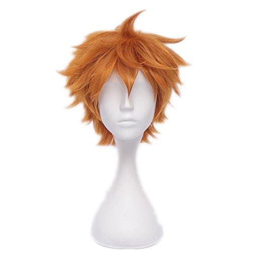 Kadiya Short Orange Anime Cosplay Wig Fashion Synthetic Hair for Boy