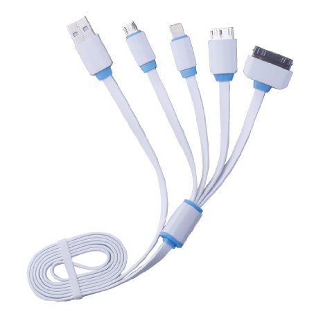 USB Cablemulti USB Charger Cable 4 in 1 Premium Charging Cable for All Mobile Devices - Compatible with Apple Iphone Android Windows and Blackberry Phones and Tablets