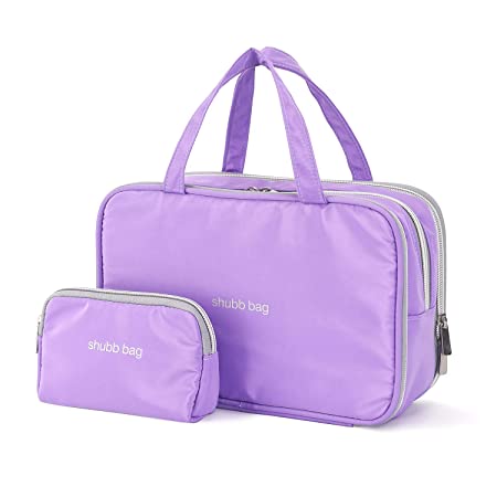 Travel Makeup Bag Toiletry Bags Large Cosmetic Cases for Women Girls Water-resistant (purple/makeup bag set)