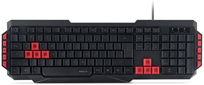 Speedlink LUDICIUM Gaming Keyboard - UK Layout (multimedia hotkeys, Plug and Play) black