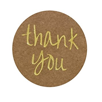 1" Gold Embossed Thank You Labels - Pack of 500