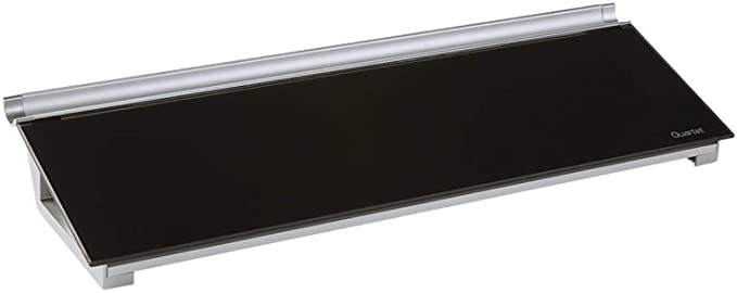 Quartet Glass Dry Erase Desktop Computer Pad, 18" x 6", Frameless, Black Surface (GDP186B)