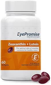 EyePromise Zeaxanthin and Lutein Eye Vitamin, 60-day Supply of Softgel Capsules for your Complete Macular Health Support