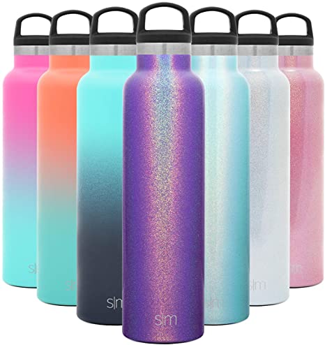 Simple Modern 24oz Ascent Water Bottle - Hydro Vacuum Insulated Tumbler Flask w/Handle Lid - Purple Double Wall Stainless Steel Reusable - Leakproof: Shimmer: Kunzite