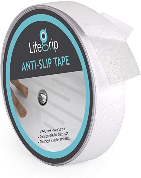 LifeGrip Anti Slip Transparent Anti Slip Tape, 1 inch by 30 feet, Non-Slip Traction Grip Tape to Tubs, Boats, Stairs, Clear, Soft, Comfortable for Bare feet (1" X 30')