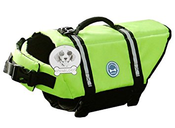 Vivaglory Dog Life Jacket Size Adjustable Dog Lifesaver Safety Reflective Vest Pet Life Preserver
