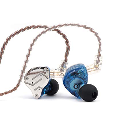 KZ ZS10 Pro 4BA 1DD Hybrid in-Ear Earphone with High Resolution 075mm 2pin Connector Detachable Cable(with MIC, Blue)