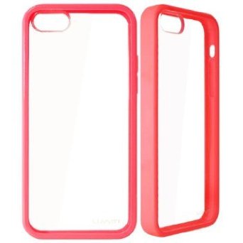 LUVVITT® CLEARVIEW Slim Clear Back Case with Bumper / Cover for iPhone 5C (LIFETIME WARRANTY | Retail Packaging) - Clear / Pink