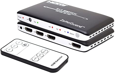 Zettaguard 4K x 2K 3 Port High-Speed 3 x 1 HDMI Switch with PIP & IR Wireless Remote Control (ZW310)