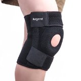 Aegend Sport Breathable Adjustable Neoprene Open Patella Knee Braces Legend Protector Series Black One Size