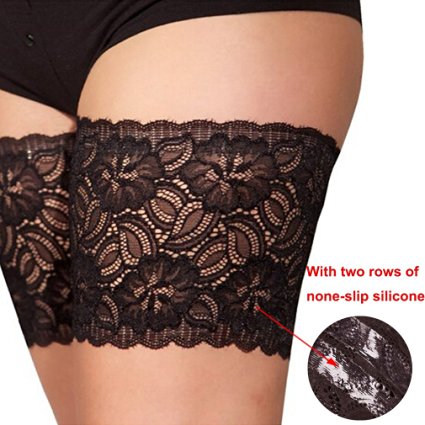 Leewin Lace silicone Elastic Anti-Chafing Thigh Bands Prevent Thigh Chafing Sock
