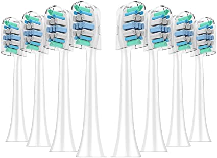 Replacment Toothbrush Heads Compatible with Philips Sonicare ProtectiveClean,DailyClean,HealthyWhite Electric Toothbrush, Replacment Brush Heads Refills, 8 Pack (White-8 Pack)