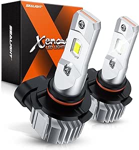 SEALIGHT 9145 H10 LED Fog Light Bulbs or DRL, 12000LM 800% Brightness 9040 9045 9140 LED Fog Lights LED Bulb for Car, 6500K Cool White 984 FT Strong Penetration, 60000 Hours Lifespan, Pack of 2