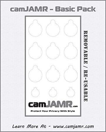 Webcam Cover / Stickers for Online Privacy. Fits Laptop, Tablet, Cell Phone, Smart Tv, Xbox and More! camJAMR Basic Pack (Includes 12 Webcam Covers)