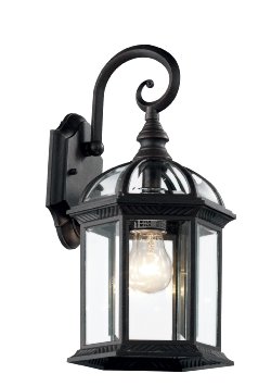 Trans Globe Lighting 4181 BK 15-3/4-Inch 1-Light Outdoor Wall Lantern, Black