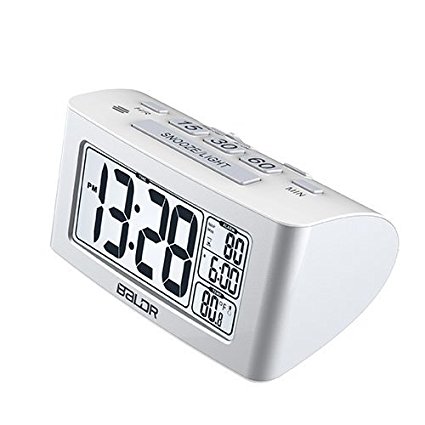 Baldr CL0117WH1 Napper Clock with Quick Set-up Digital LCD Temperature Display44; White