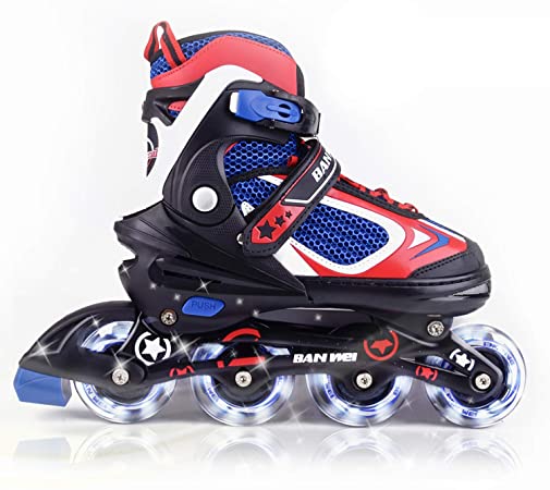 MammyGol Adjustable Inline Skates for Kids,Boys and Girls with Light up Wheels