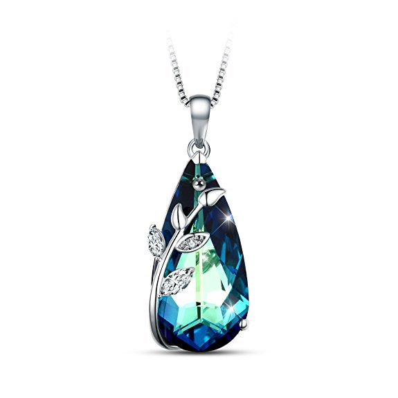 T400 Jewelers Eternity Of Love Pendant Necklace Made with Swarovski Crystals Charming Jewelry for Wife, Girlfriend 18"