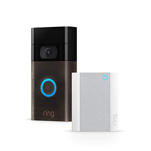 Ring Video Doorbell (2nd Gen)   Ring Chime by Amazon | Wireless Video Doorbell Security Camera, 1080p HD Video, Wifi, battery-powered and easy installation | 30-day free trial of Ring Protect