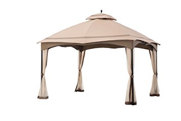 Sunjoy L-GZ933PST 12′ x 10′ Cabin-Style Soft Top Gazebo with Mosquito Netting