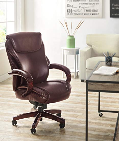 La-Z-Boy 45779 Hyland ComfortCore Traditions Air Technology Executive Office Chair, Coffee (Brown)