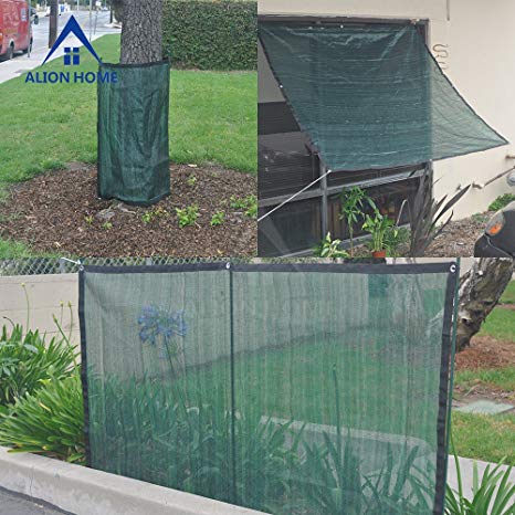 Alion Home 75% Sunblock Sun Shade Plant Cover UV Resistant Durable Shade Net Panel for Garden, Greenhouse, Flower, Barn, Kennel, Fence - Green (6' x 50')