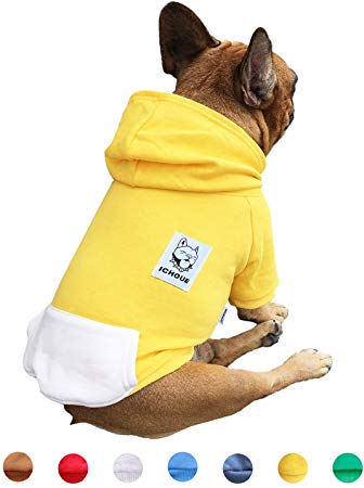 iChoue Pet Clothes Dog Hoodie Hooded Full-Zip Sweatshirt