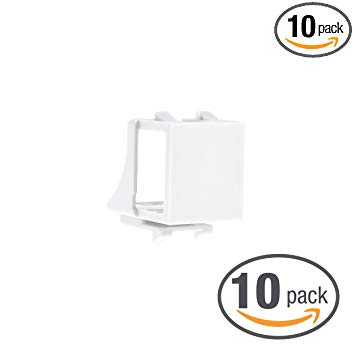 Mediabridge Blank Keystone Jack (White) - Blank Insert for Keystone Wall Plate - 10 Pack (Part# 51J-00-WH-10PK )