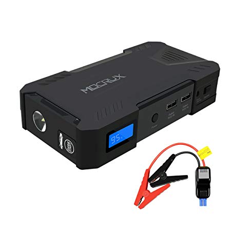 MOCRUX Car Jump Starter, 800A 18000mAh Portable Jump Starter Power (Up to 6.5L Gasoline and 4.2L Diesel), Emergency Car Battery Booster Charger with Dual USB Ports LCD Screen & LED Flashlight