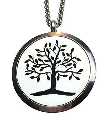 Ultimately Essential Oil Diffuser Necklace -Elegant Tree of Life Aromatherapy Locket/Pendant -Hypo Allergenic Stainless Steel - Wear Your Favorite Fragrance Around Your Neck All Day Long! Perfect Gift