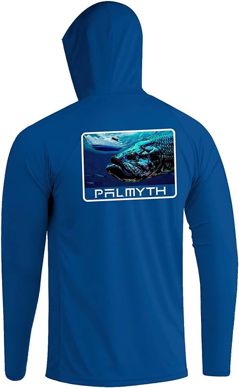 Palmyth Fishing Hoodie for Men Long Sleeve Sun Protection UV UPF 50  Shirts…