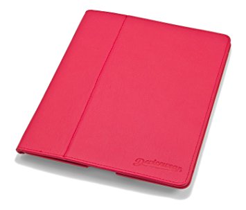 Slim iPad case: The Ridge by Devicewear - Red Vegan Leather Magnetic iPad 2/3/4 Case with Six Position Flip Stand