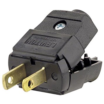 Leviton 101-EP 15-Amp, 125-Volt, Plug, Straight Blade, Residential Grade, Polarized, Non-Grounding, Black