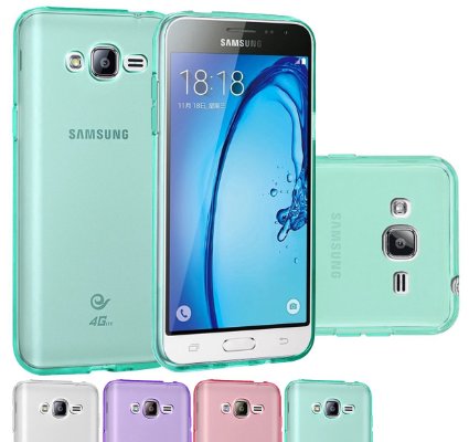 J3 Case, Galaxy Amp Prime Case, Galaxy Express Prime Case - OEAGO Premium Ultra Slim Thin Clear Flexible Soft TPU Gel Skin Cover Shell for Samsung Galaxy J3 (2016) / Amp Prime / Express Prime - Mint