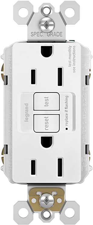 Pass & Seymour 1597WCC10 GFCI Outlet, 15 Amp, White