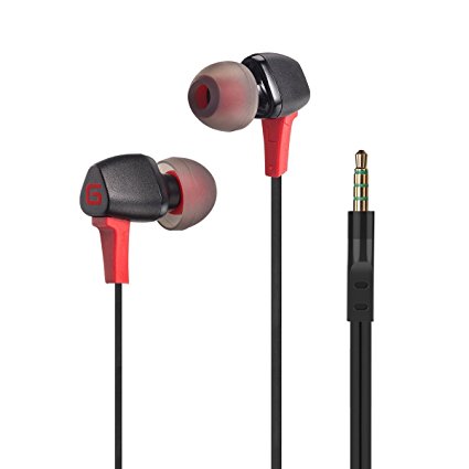 G-Cord Wired Headphones, In-ear Earbuds 3.5mm Jack Flat Wired Earphones with Mic and Remote Control for iPhone, Android and More